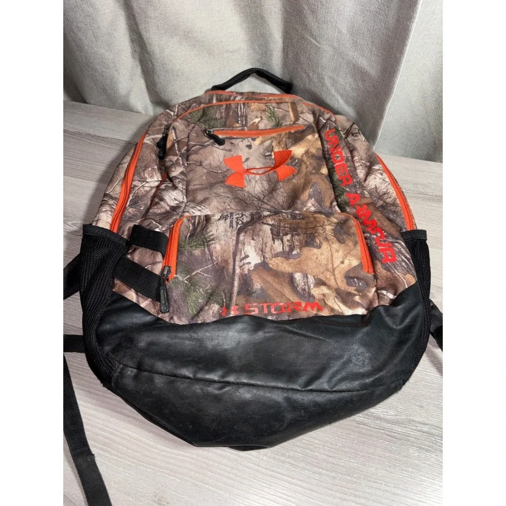 Under Armour Storm Backpack Realtree Camo Orange Hunting Hiking School Bag